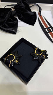 Chanel Hoop Earrings Metal & Resin Golden & Black ABH621 - 4