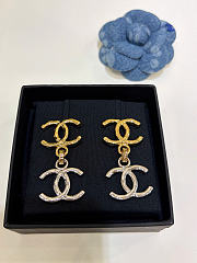 Chanel Pendant Earrings Metal Gold & Silver ABH223 - 1