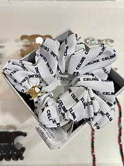 Celine Scrunchy Rayure in Silk and Brass with Gold Finish White - 1