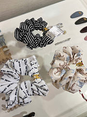 Celine Scrunchy Rayure in Silk and Brass with Gold Finish White - 6