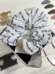 Celine Scrunchy Rayure in Silk and Brass with Gold Finish White - 3
