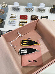 Miumiu Enameled Metal Hair Clip Black  - 6