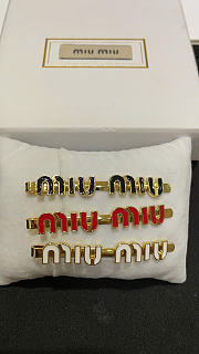 Miumiu Enameled Metal Hair Clip Black/Red/White 5IF146 - 3