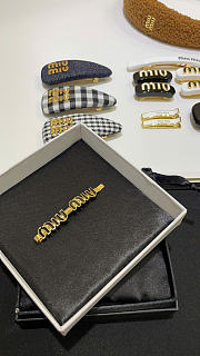 Miumiu Enameled Metal Hair Clip Black/Red/White 5IF146 - 4