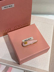 Miumiu Enameled Metal Hair Clip Pink - 5
