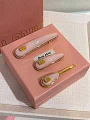 Miumiu Enameled Metal Hair Clip Pink - 4