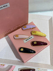 Miumiu Enameled Metal Hair Clip Yellow - 5