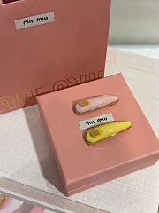 Miumiu Enameled Metal Hair Clip Yellow - 4