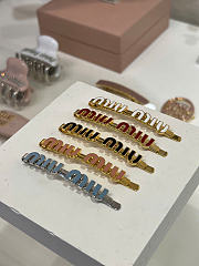 Miumiu Enameled Metal Hair Clip Light Blue 5IF146 - 4