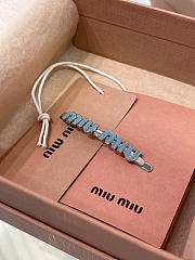 Miumiu Enameled Metal Hair Clip Light Blue 5IF146 - 5
