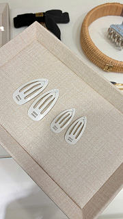Miumiu Metal Hair Clips White (two of set) Small/Large - 1