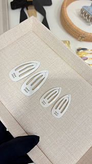 Miumiu Metal Hair Clips White (two of set) Small/Large - 4