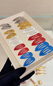 Miumiu Metal Hair Clips White (two of set) Small/Large - 2