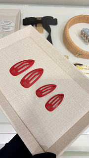Miumiu Metal Hair Clips Red (two of set) Small/Large - 1