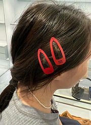 Miumiu Metal Hair Clips Red (two of set) Small/Large - 5