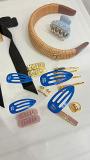Miumiu Metal Hair Clips Blue (two of set) Small/Large - 6