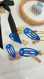 Miumiu Metal Hair Clips Blue (two of set) Small/Large - 4