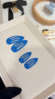 Miumiu Metal Hair Clips Blue (two of set) Small/Large - 3