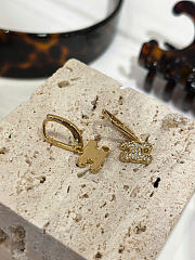 Celine Triomphe Rhinestone Earrings in Brass with Gold Finish and Crystals  - 5