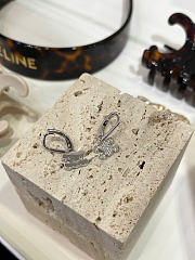 Celine Triomphe Rhinestone Earrings in Brass with Gold Finish and Crystals  - 4