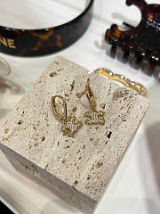 Celine Triomphe Rhinestone Earrings in Brass with Gold Finish and Crystals  - 2