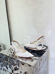 Dioriviera J'Adior Slingback Pump White Crochet-Effect Embroidered Tulle 6.5cm - 3