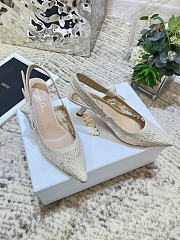 Dioriviera J'Adior Slingback Pump White Crochet-Effect Embroidered Tulle 6.5cm - 5