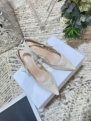 Dioriviera J'Adior Slingback Pump White Crochet-Effect Embroidered Tulle 6.5cm - 6