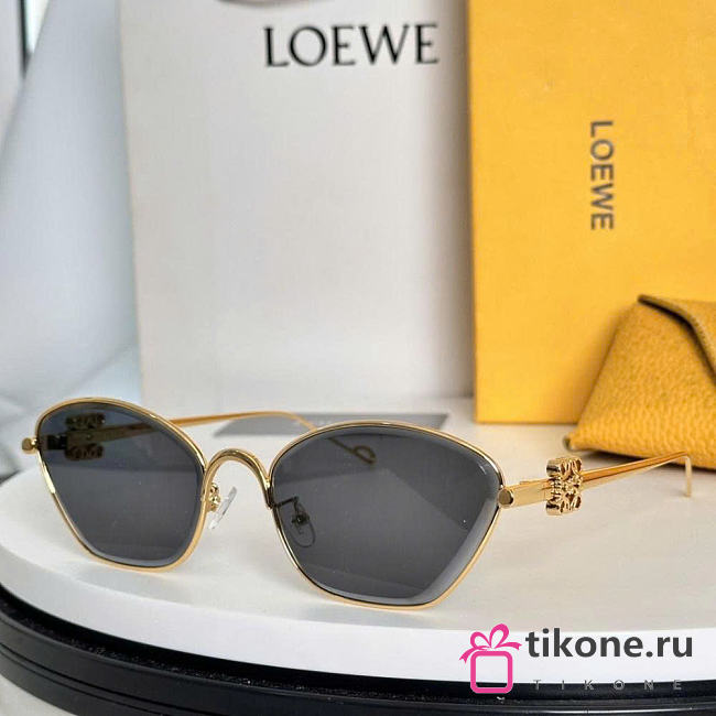 Loewe Anagram Hexagonal Sunglasses Gray Gold LW40115U  - 1
