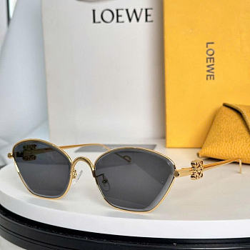 Loewe Anagram Hexagonal Sunglasses Gray Gold LW40115U 