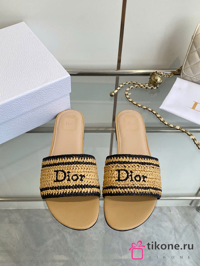 Dioriviera Dior Woven Slide Trench Crocheted Raffia-Effect Technical Fabric - 1