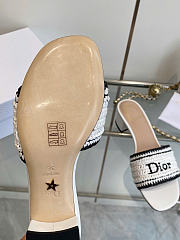 Dioriviera Dior Woven Heeled Slide White Crocheted Raffia-Effect Technical Fabric 3.5cm - 6