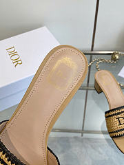 Dioriviera Dior Woven Heeled Slide Trench Crocheted Raffia-Effect Technical Fabric 3.5cm - 5