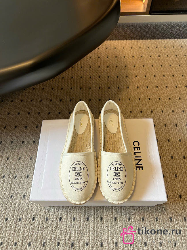 Maison Celine Espadrille In Canvas White - 1