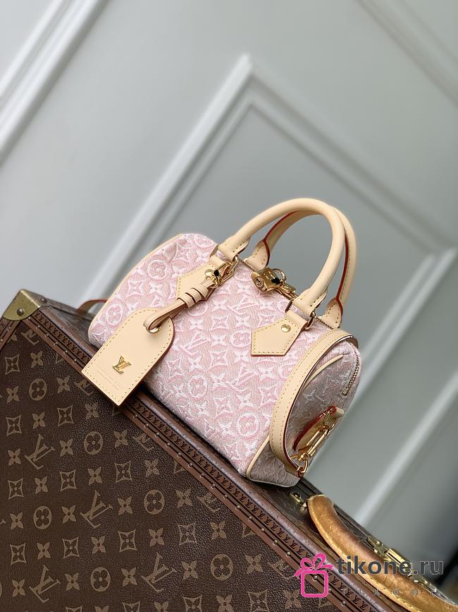 LV Speedy Bandoulière 20 Monogram Emblème Rose Ruban M2A039 - 20.5x13.5x12cm - 1
