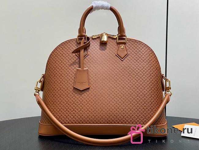 LV Alma MM Soft Minigram Calfskin Leather Noisette M28517 - 37x28x13.5cm - 1