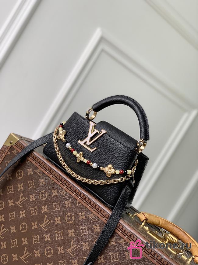 LV Capucines East West Mini Taurillon Leather Black M29443 - 22x12x8cm - 1