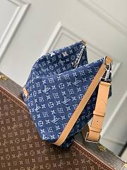 LV Vagabond Hobo Monogram Flowers Denim Blue M27555 - 48x38x14cm - 5