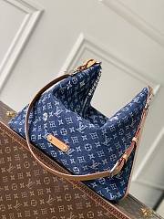 LV Vagabond Hobo Monogram Flowers Denim Blue M27555 - 48x38x14cm - 4