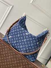 LV Vagabond Hobo Monogram Flowers Denim Blue M27555 - 48x38x14cm - 2