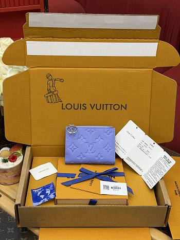 LV Lisa Wallet Monogram Empreinte Blue Frost M26518 - 11.5x9x1.5cm