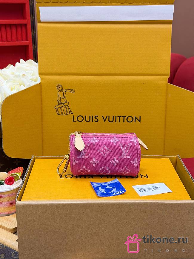 LV Trousse Speedy Fushia Denim M27605 - 11x7.5x6cm - 1