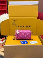 LV Trousse Speedy Fushia Denim M27605 - 11x7.5x6cm - 1
