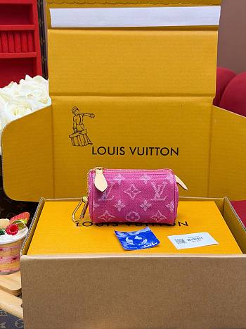 LV Trousse Speedy Fushia Denim M27605 - 11x7.5x6cm