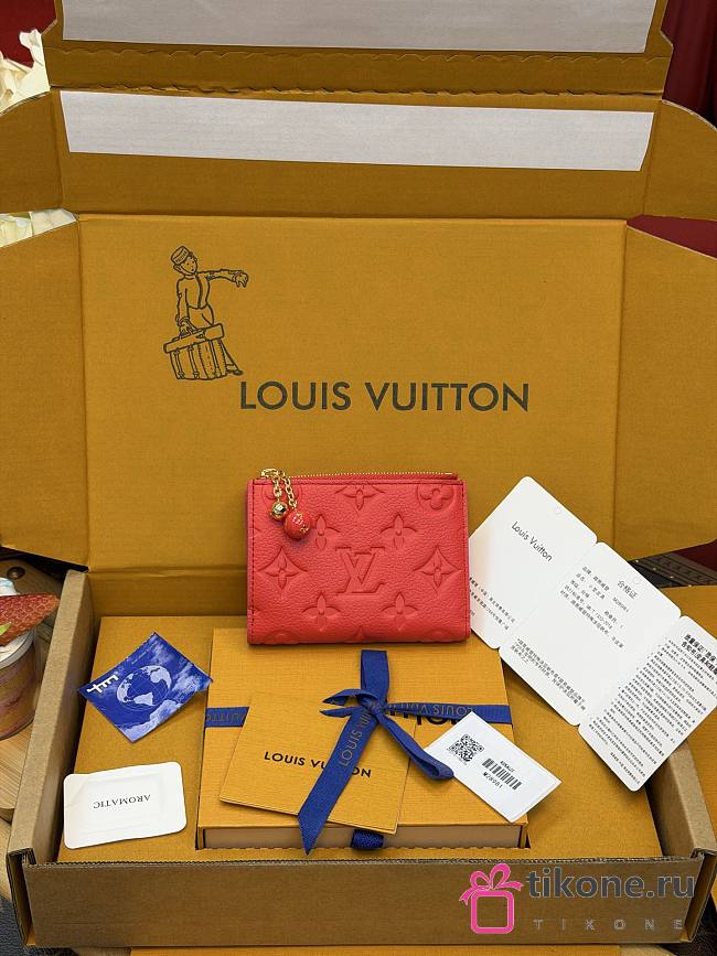 LV Lisa Wallet Monogram Empreinte Rouge Orange M28981 - 11.5x9x1.5cm - 1
