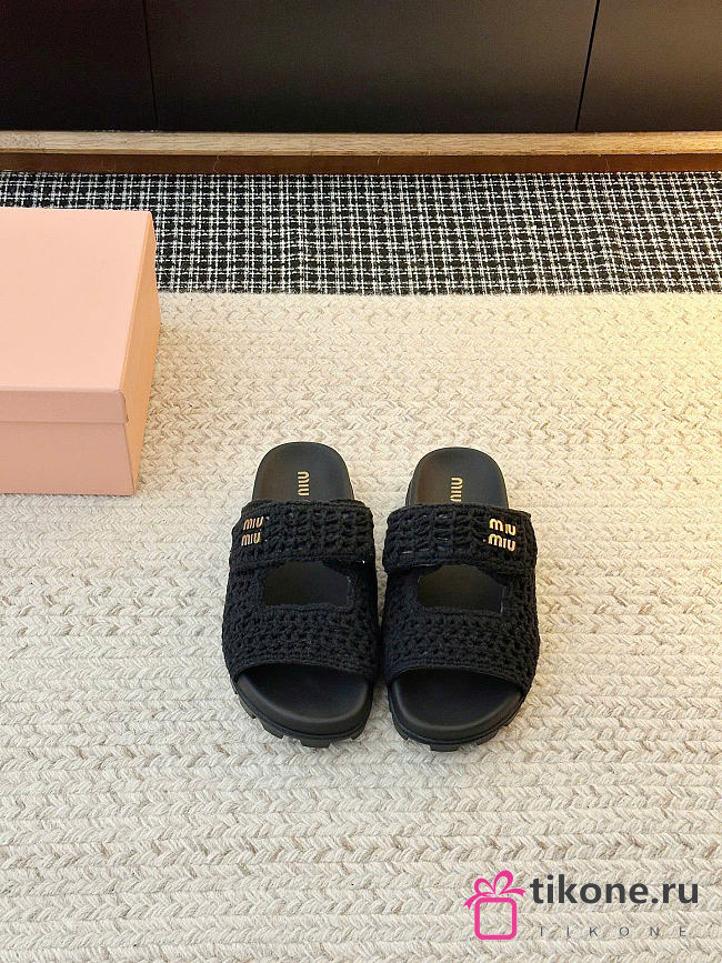 Miumiu Crochet Sandals Black 5XX675 - 1