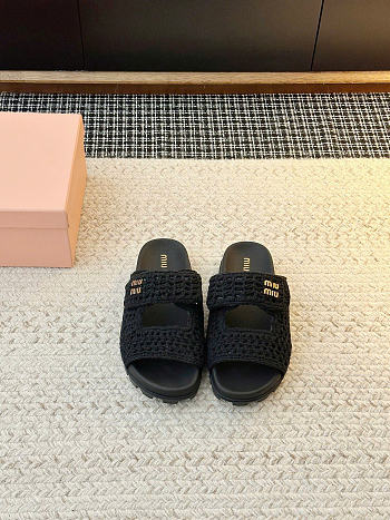 Miumiu Crochet Sandals Black 5XX675