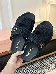 Miumiu Crochet Sandals Black 5XX675 - 4