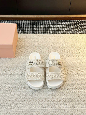 Miumiu Crochet Sandals White 5XX675