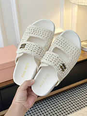 Miumiu Crochet Sandals White 5XX675 - 6